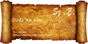 Szőke Ede névjegykártya